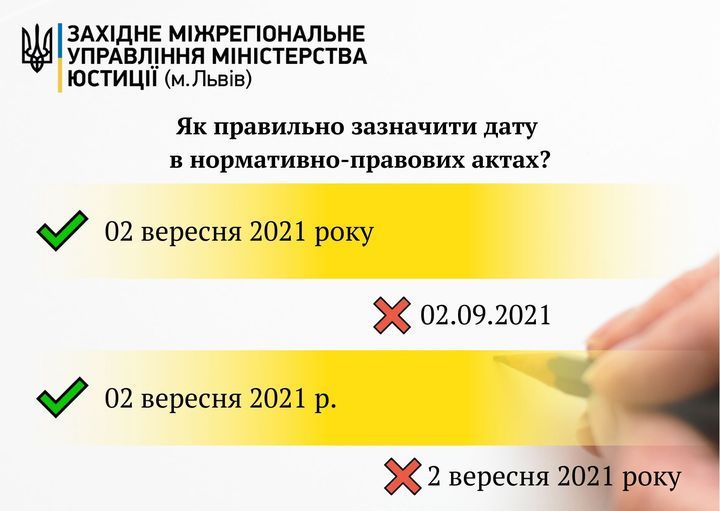 Як правильно зазначити дату в нормативно-правових актах?